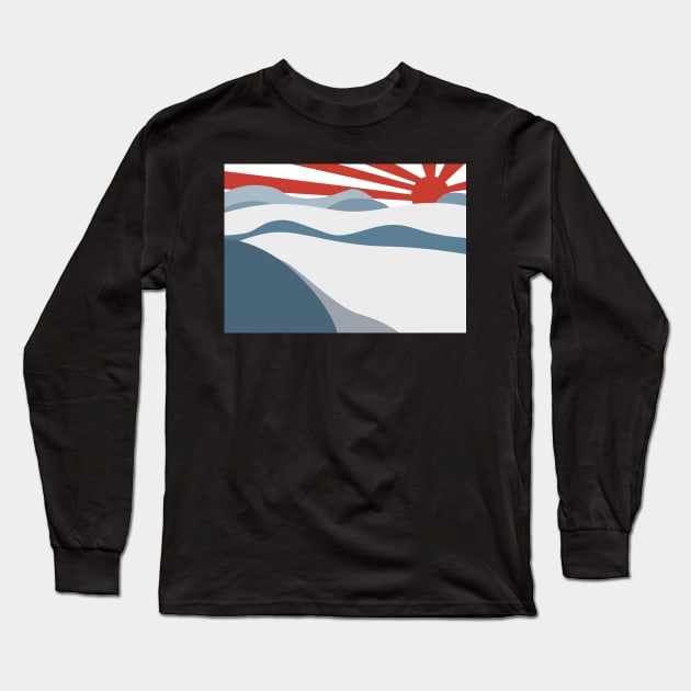 Mountain and rising sun Long Sleeve T-Shirt by foxxya